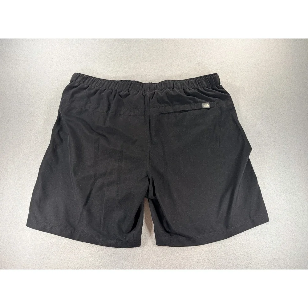 The North Face Mens Black Hiking Shorts XL Integrated Belt Mesh Lined Trail